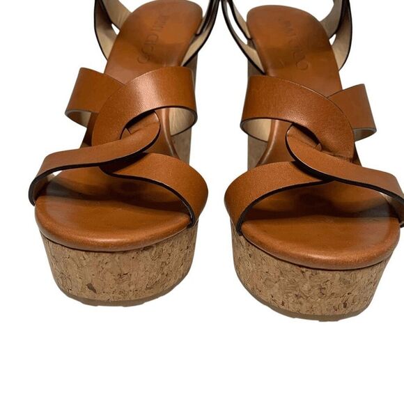 Jimmy Choo Brown Wedge Sandals - Picture 4 of 13